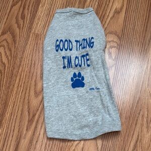 Gray Dog Tee with Blue Print